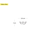 Angel wings with initials Tattoo (A-Z)
