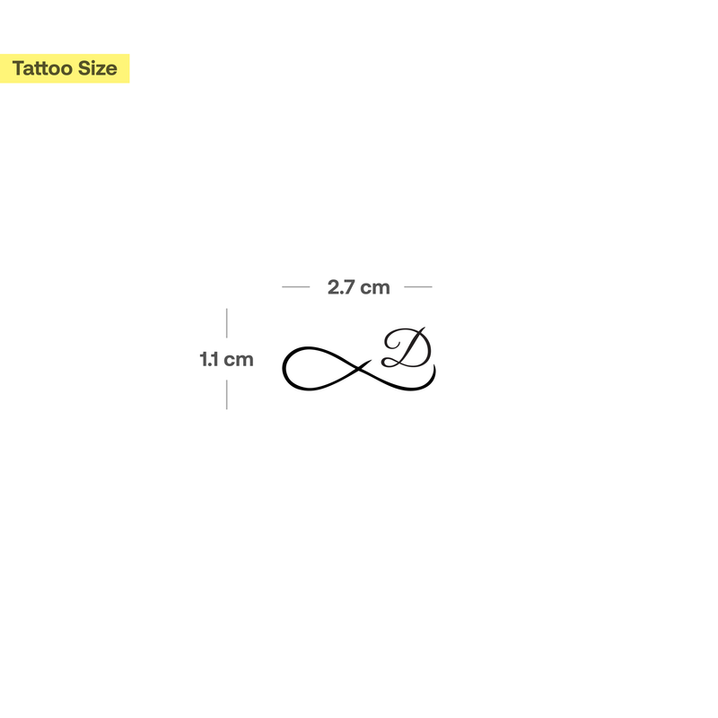 Infinity with initials Tattoo (A-Z)