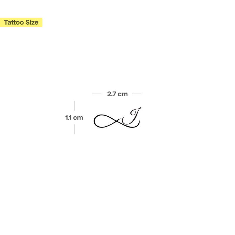 Infinity with initials Tattoo (A-Z)