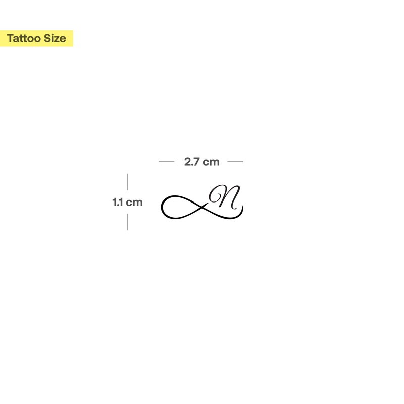 Infinity with initials Tattoo (A-Z)