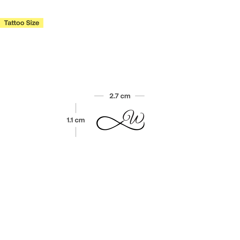 Infinity with initials Tattoo (A-Z)