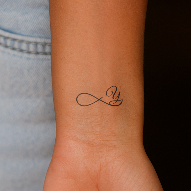 Infinity with initials Tattoo (A-Z)