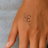 Butterfly with initials Tattoo (A-Z)