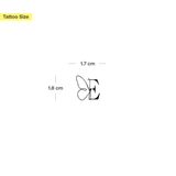 Butterfly with initials Tattoo (A-Z)