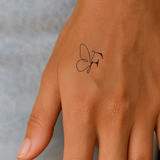 Butterfly with initials Tattoo (A-Z)