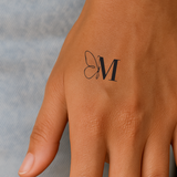 Butterfly with initials Tattoo (A-Z)