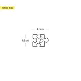 Puzzle piece with initials Tattoo (A-Z)