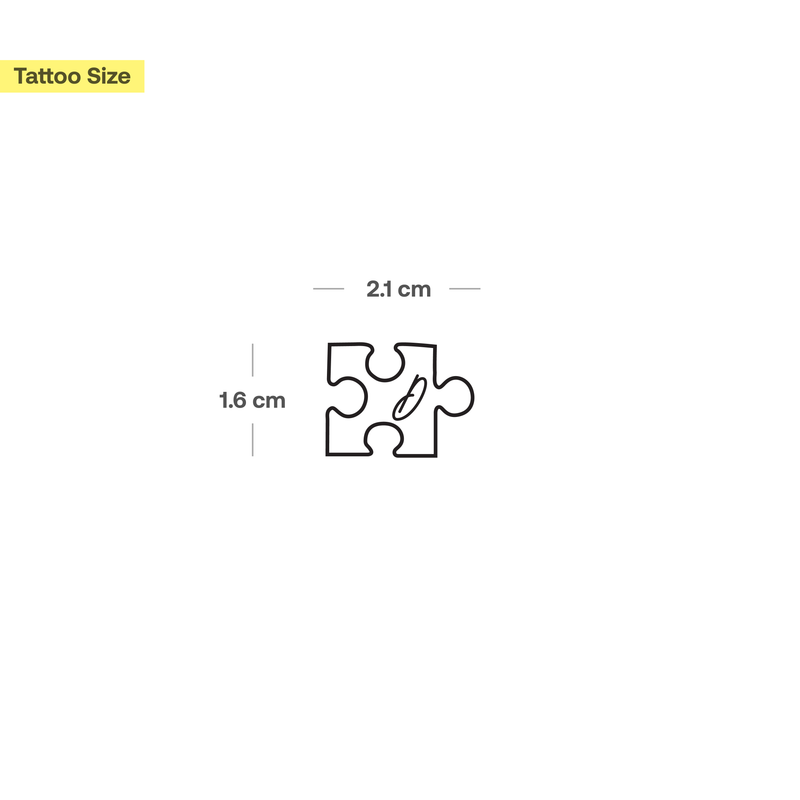 Puzzle piece with initials Tattoo (A-Z)