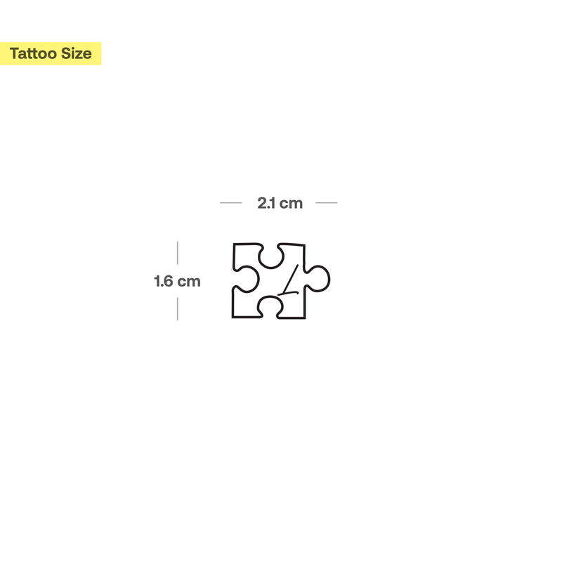Puzzle piece with initials Tattoo (A-Z)