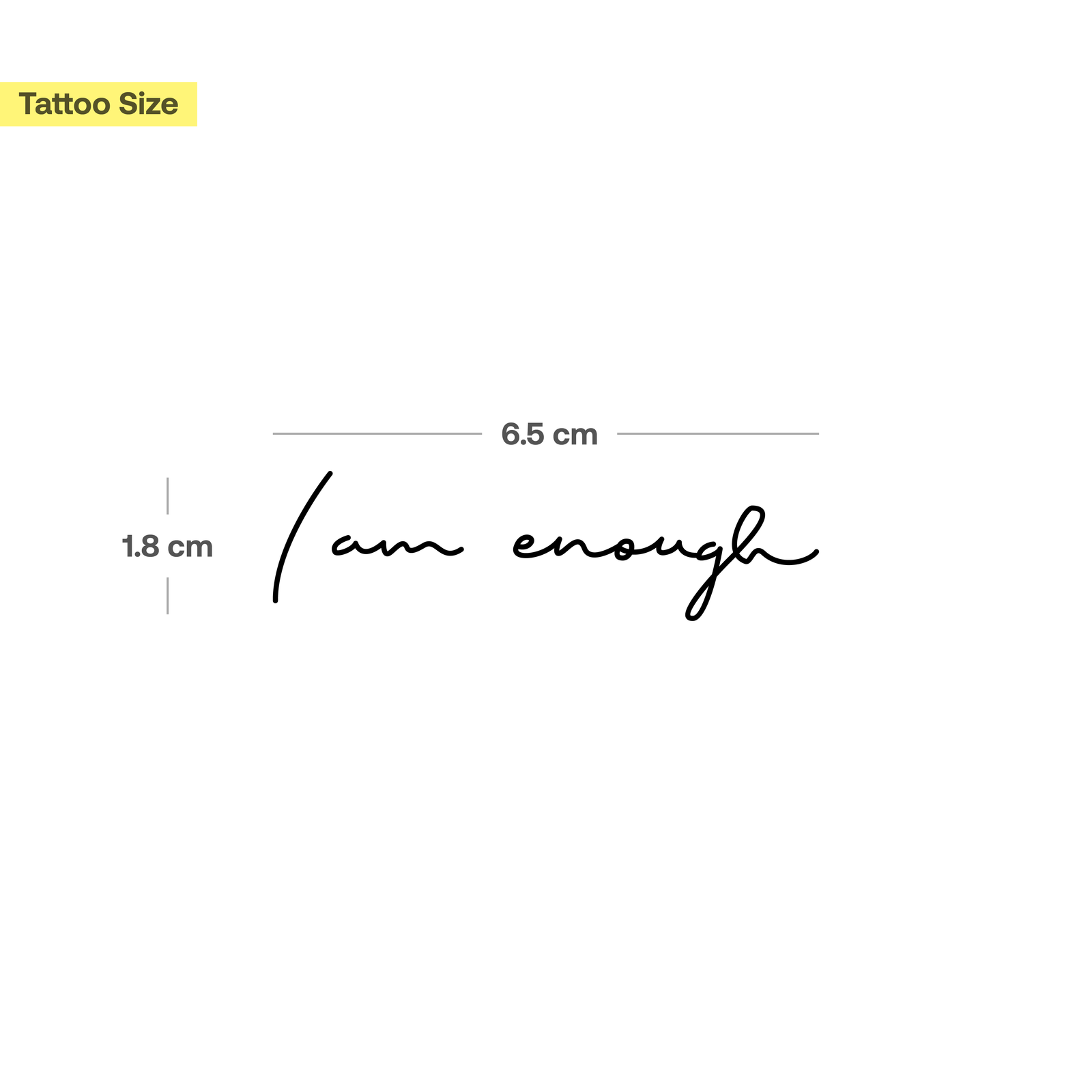 I Am Enough Tattoo Font Style