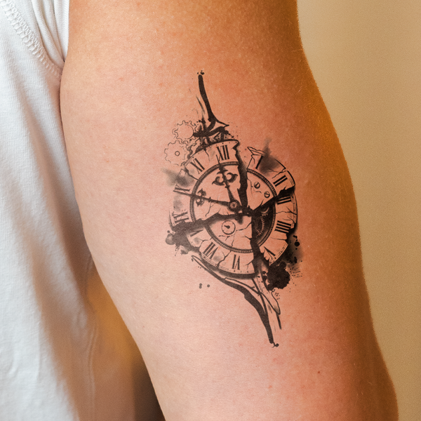 Broken Clock Tattoo