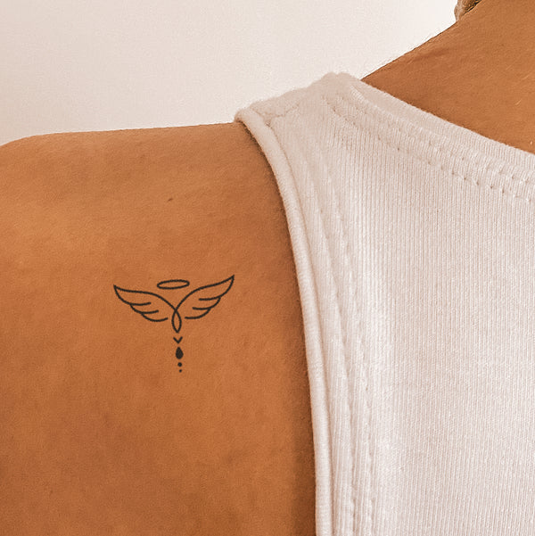 Buy Guardian Angel Temporary Tattoo, Waterproof Sticker, Symbol Tattoo,  Fake Tattoo, Tattoo Stickers, Black Tattoo Online in India - Etsy
