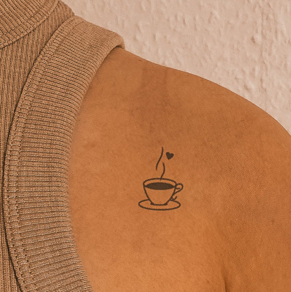 Coffee Cup With Heart Tattoo 