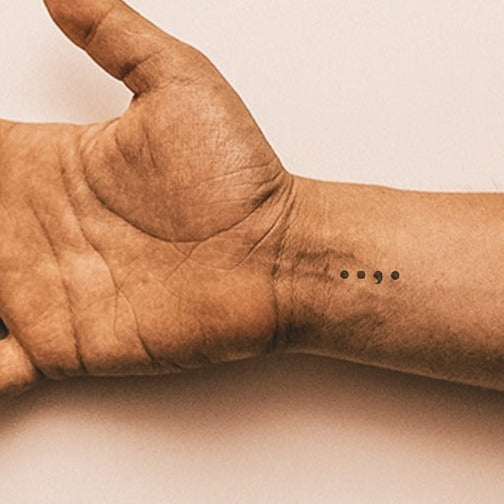 4 Dots With Semicolon I Tattoo 