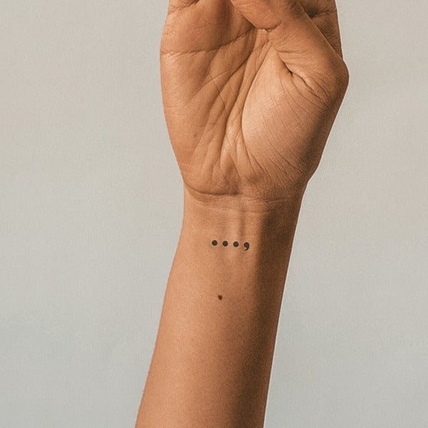 4 Dots With Demicolon II Tattoo 