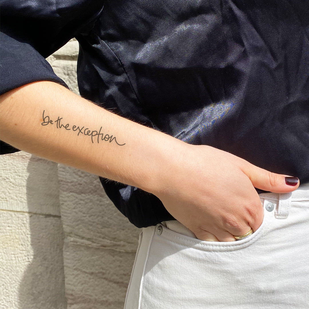 be the exception lettering | 2 Week Temporary Tattoo | inkster – Inkster