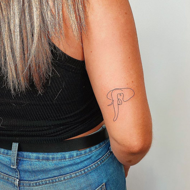 Abstract Elephant Tattoo 